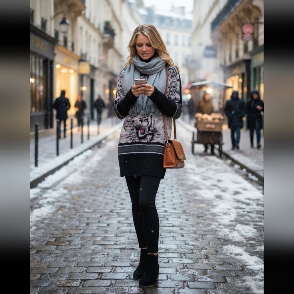 Cose Cosi Animal Print Sweater Dress - Picture 9 of 11